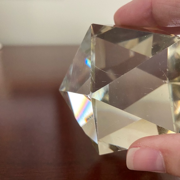 2 Rough Cut Crystal Paperweights Clear with hint of Smoky color READ - Picture 7 of 10